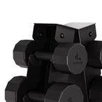 Centr Dumbbell Tower avec set d’haltères 12 pièces - 4 à 14 kg