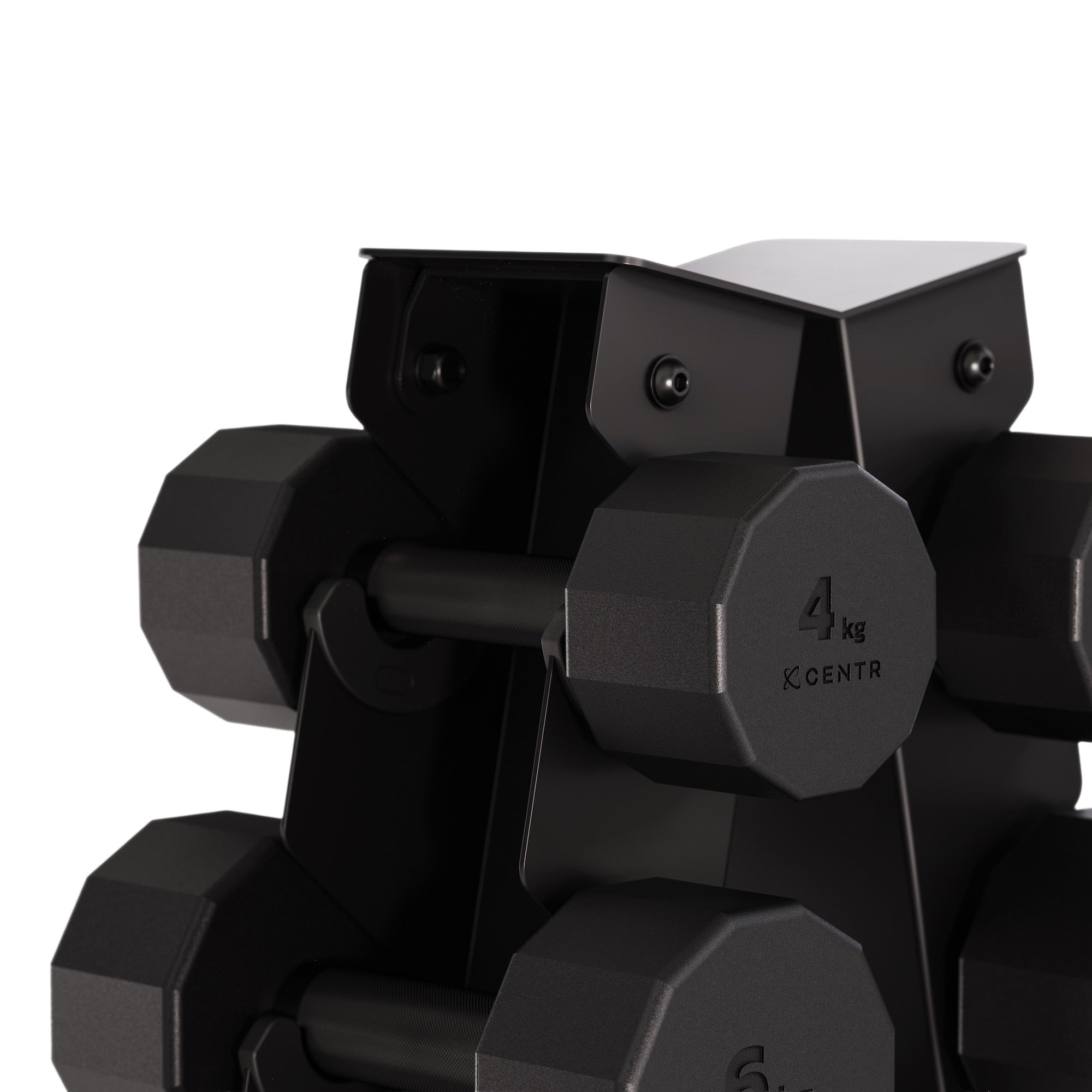 Centr Dumbbell Tower avec set d’haltères 12 pièces - 4 à 14 kg