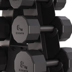 Centr Dumbbell Tower avec set d’haltères 12 pièces - 4 à 14 kg