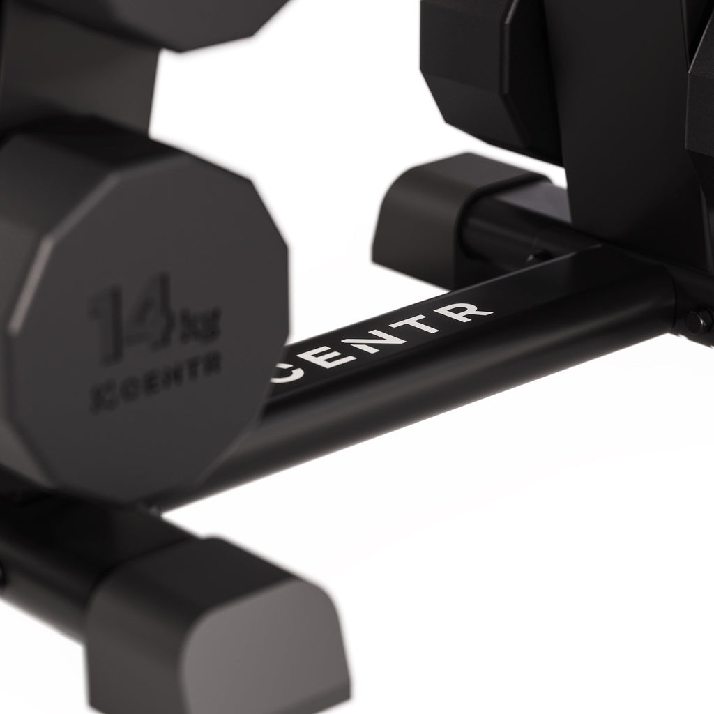 Centr Dumbbell Tower avec set d’haltères 12 pièces - 4 à 14 kg