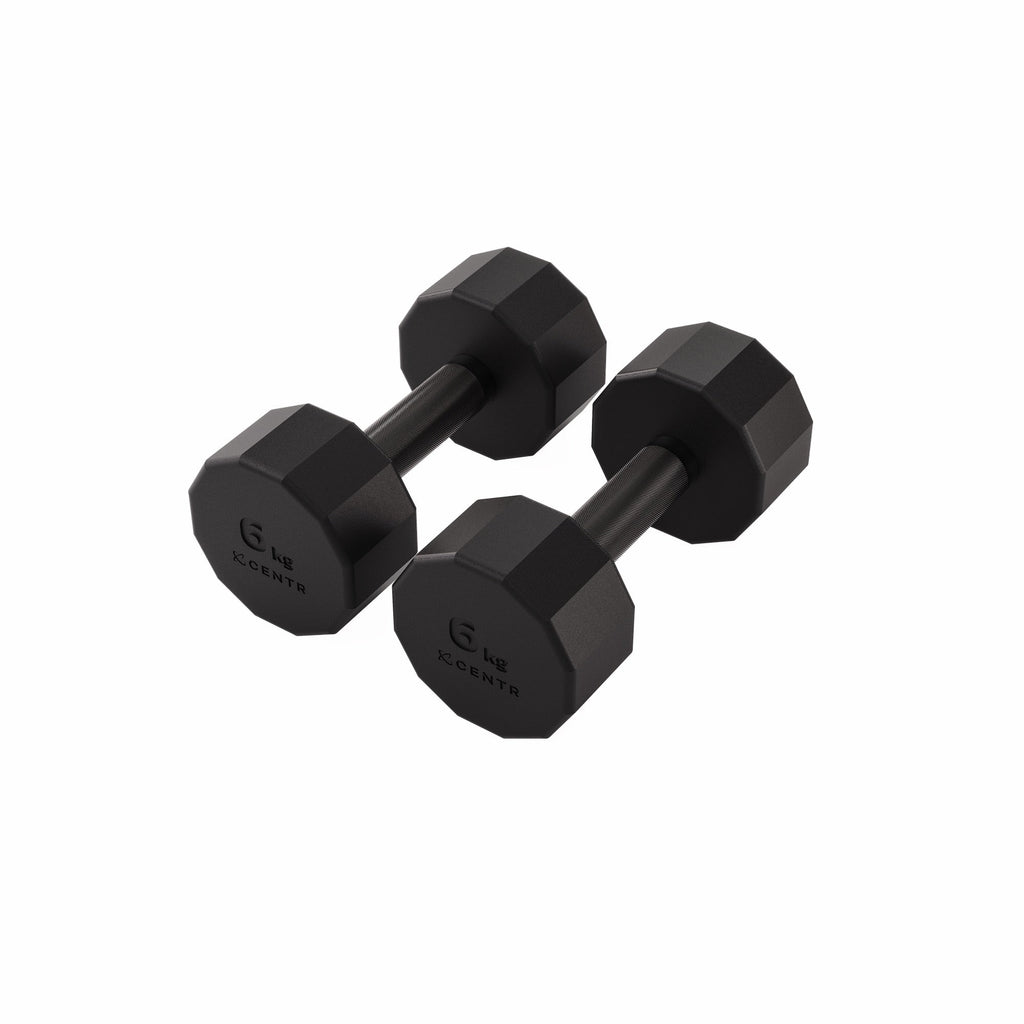 Centr Dumbbell Tower avec set d’haltères 12 pièces - 4 à 14 kg