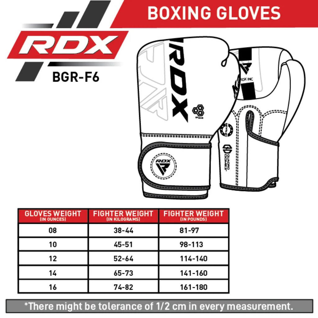 RDX Sports F6 Kara Gants de Boxe - Rouge