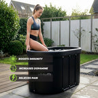 VirtuFit Bain de glace - Ovale - 500 litres - Anthracite - Accessoires inclus - Tweedekans