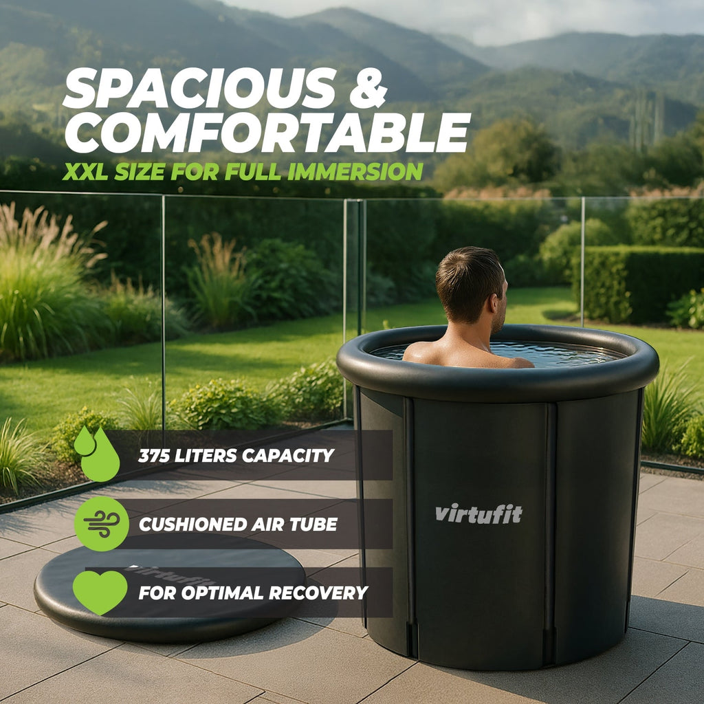 VirtuFit Bain de glace XXL - 375 litres - Anthracite - Accessoires inclus - Tweedekans