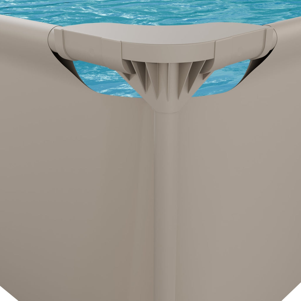 Piscine Rectangulaire VirtuFit - Beige - 300 x 210 x 66 cm - Tweedekans