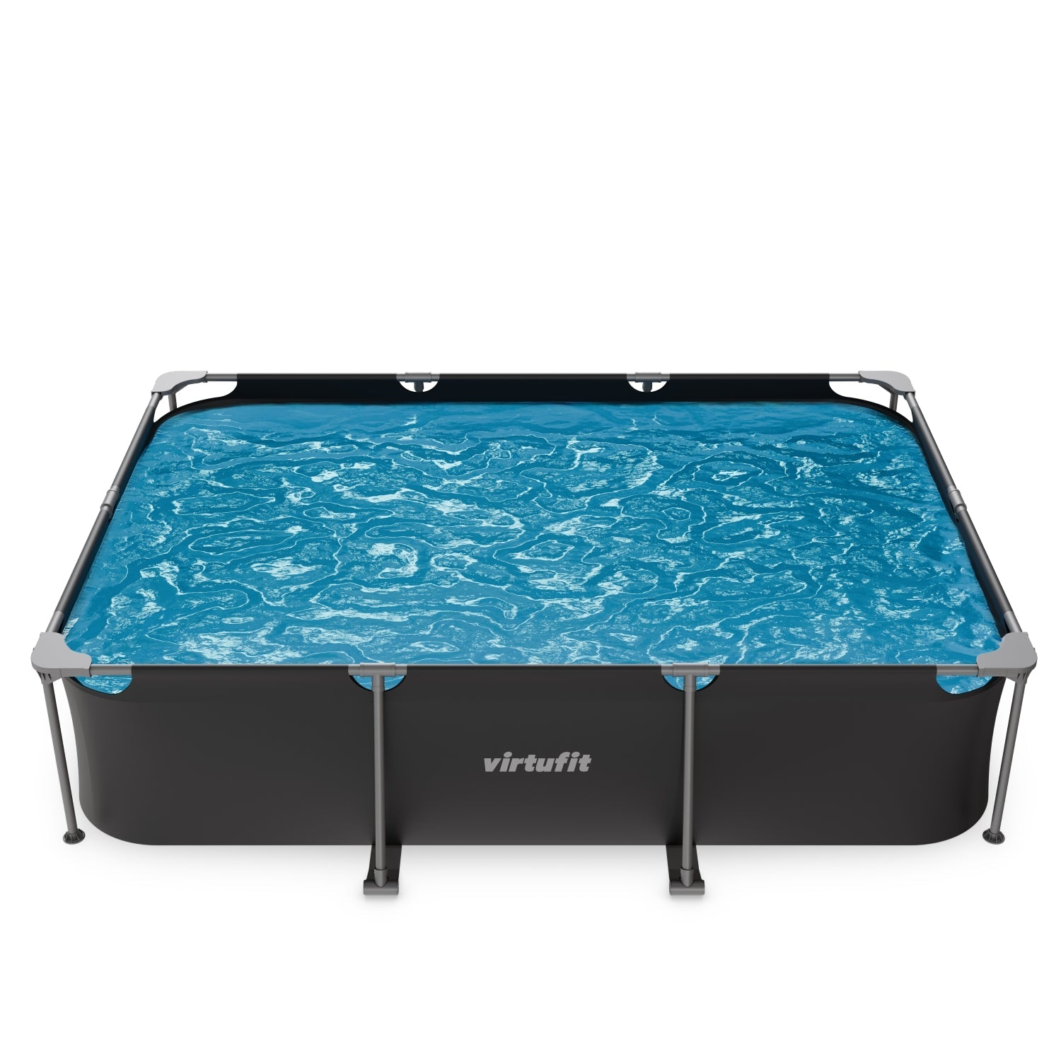 Piscine Rectangulaire VirtuFit - Anthracite - 300 x 210 x 66 cm - Tweedekans