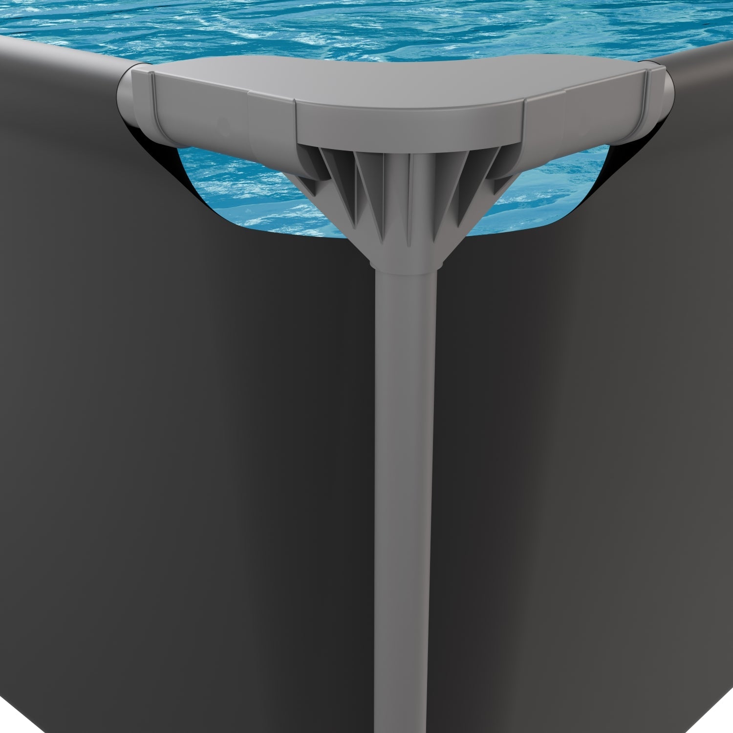 Piscine Rectangulaire VirtuFit - Anthracite - 300 x 210 x 66 cm - Tweedekans