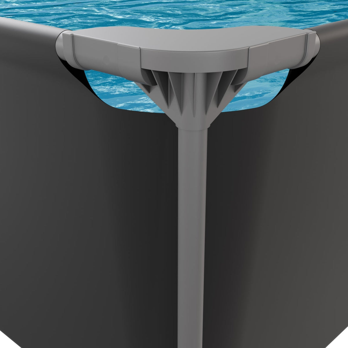 Piscine Rectangulaire VirtuFit - Anthracite - 260 x 180 x 66 cm - Tweedekans