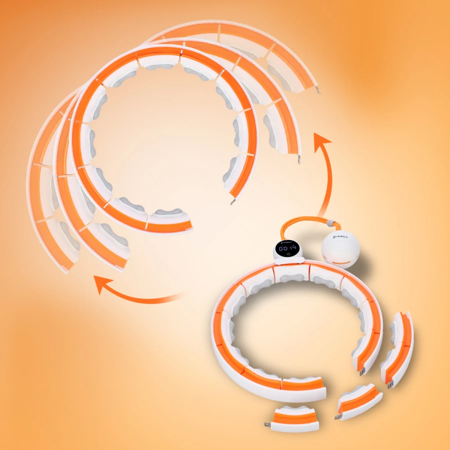 HMS Cerceau de Fitness - Aimants, Poids & Compteur - Blanc/Orange