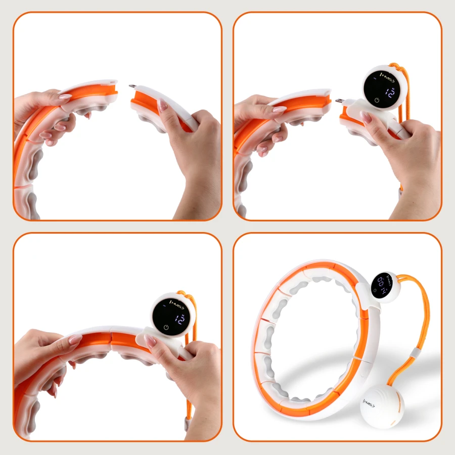 HMS Cerceau de Fitness - Aimants, Poids & Compteur - Blanc/Orange