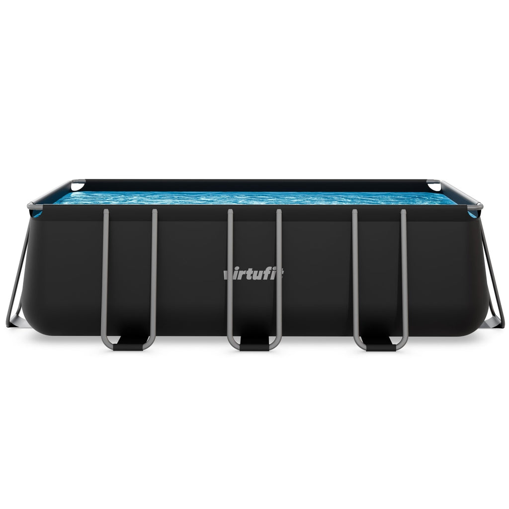 Piscine Rectangulaire VirtuFit 400 x 200 x 122 cm - Anthracite - Avec Pompe Filtrante - Tweedekans