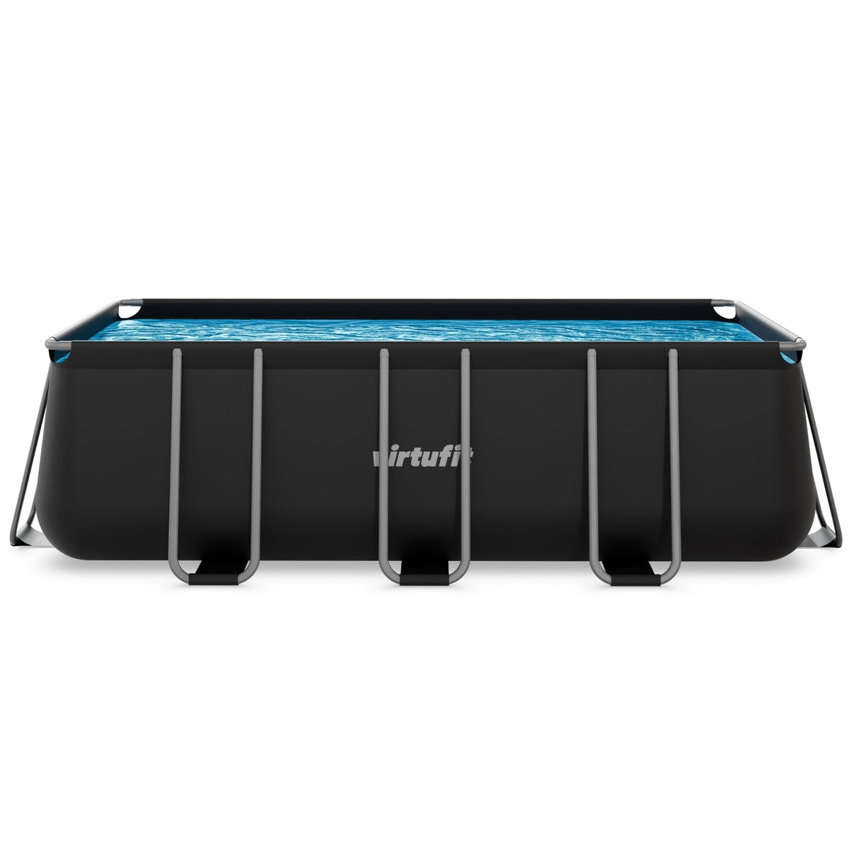 Piscine Rectangulaire VirtuFit 400 x 200 x 122 cm - Anthracite - Avec Pompe Filtrante - Tweedekans