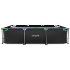 Piscine Rectangulaire VirtuFit - 300 x 210 x 66 cm - Anthracite - Inclut une Pompe de Filtration