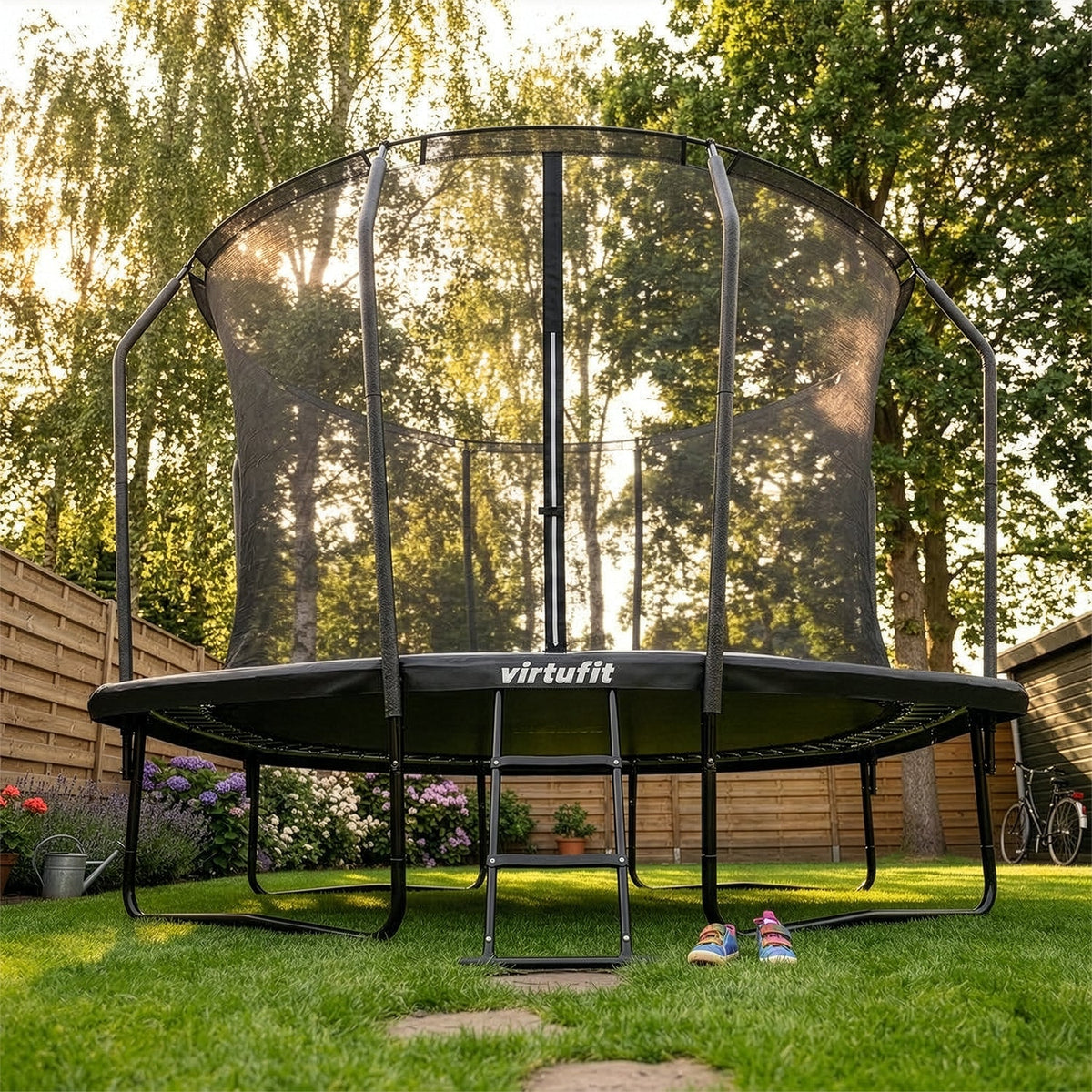 VirtuFit Trampoline Rectangulaire Premium avec Filet de Sécurité - Noir - 244 x 366 cm - Tweedekans