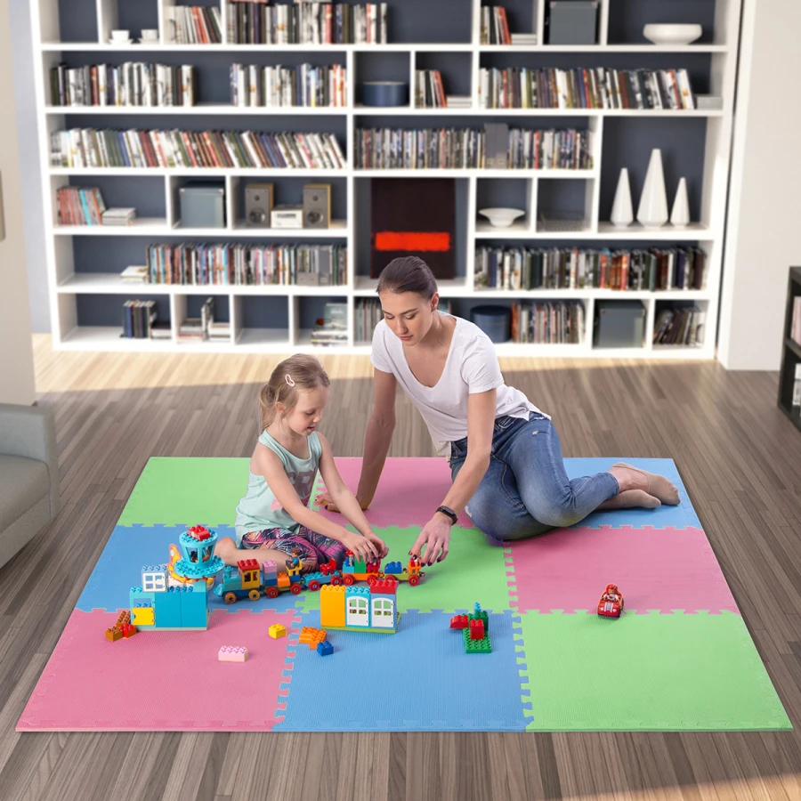 One FitnessTapis de Puzzle - Lot de 9 - 10 mm - Multi