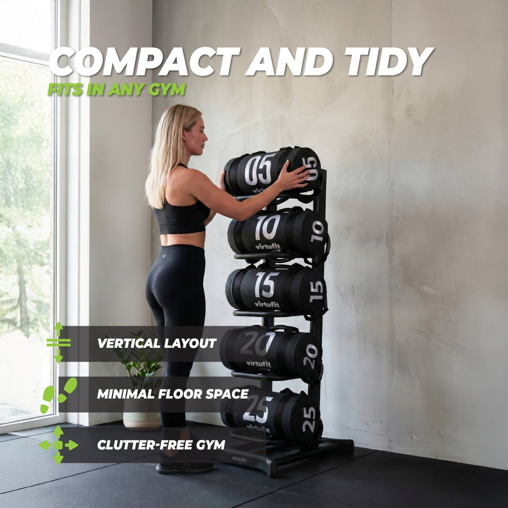 VirtuFit Power Bag et Wall Ball Storage Rack - Tweedekans
