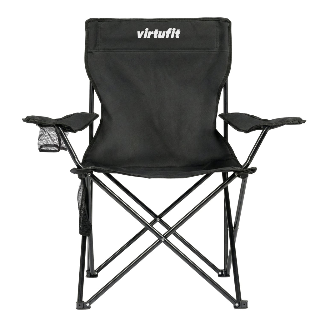 VirtuFit Opvouwbare Camping Stoel - Zwart - Set van 2