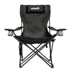 VirtuFit Campingstoel opvouwbaar met voetsteun - Strandstoel - Zwart - Set van 2