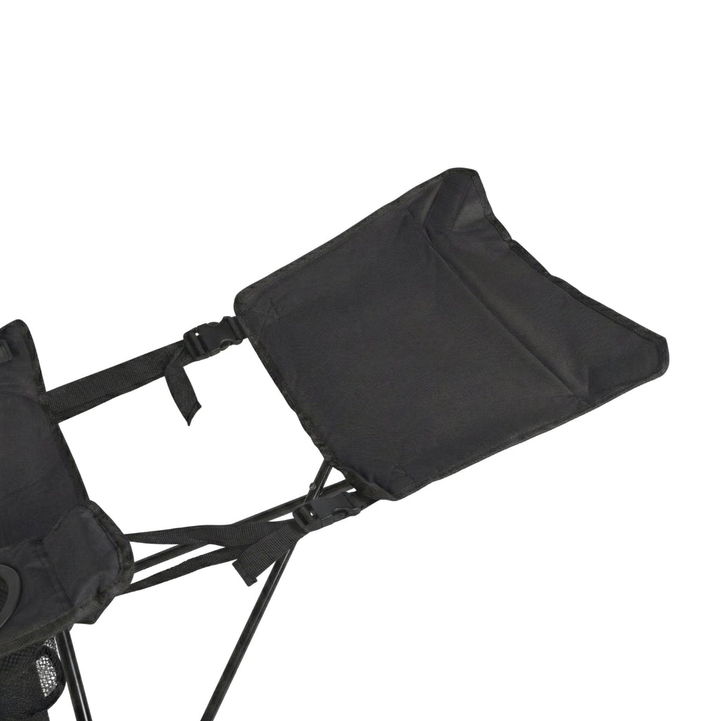 VirtuFit Chaise de camping pliable avec repose-pieds - Chaise de plage - Noir - Tweedekans