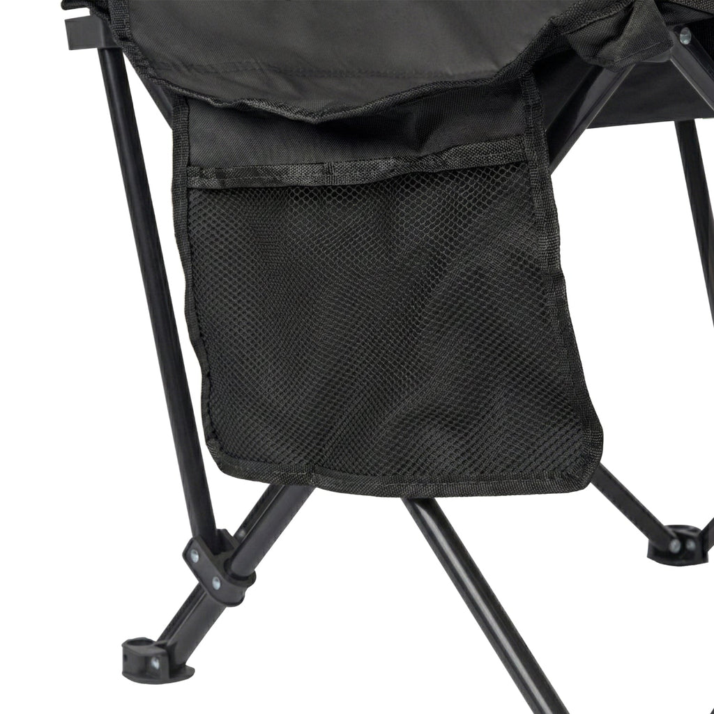 VirtuFit Campingstoel opvouwbaar met voetsteun - Strandstoel - Zwart - Set van 2