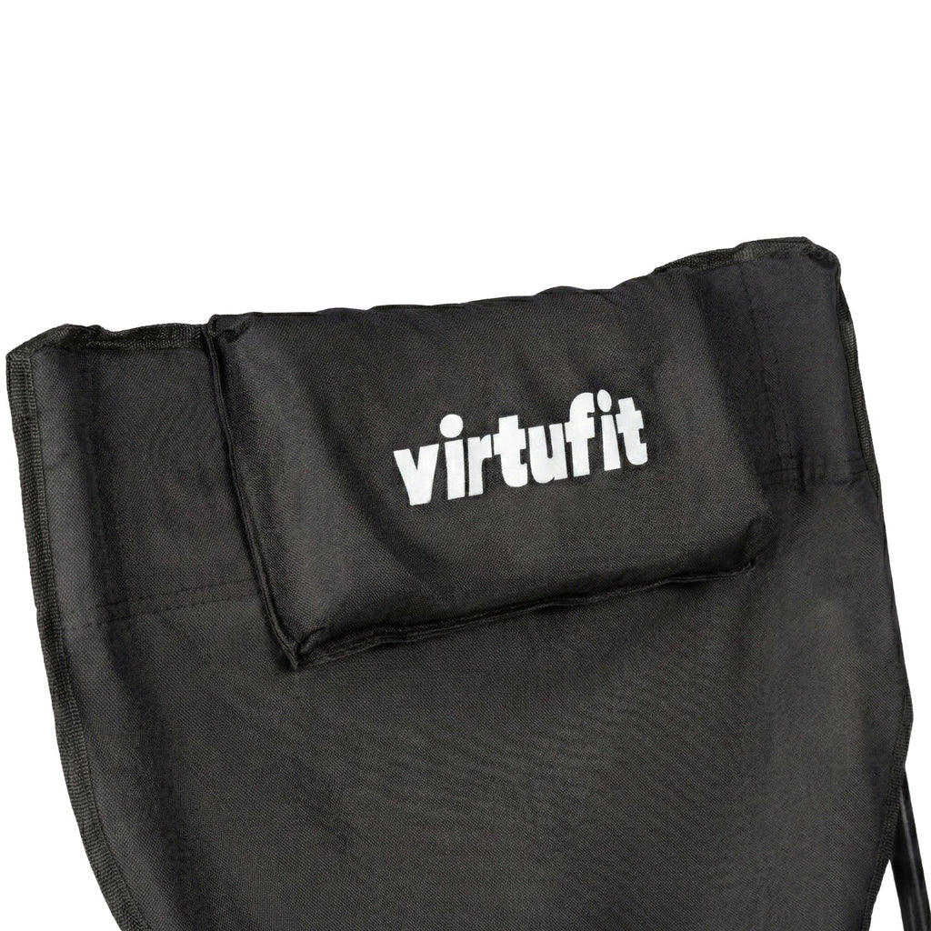 VirtuFit Campingstoel opvouwbaar met voetsteun - Strandstoel - Zwart - Set van 2