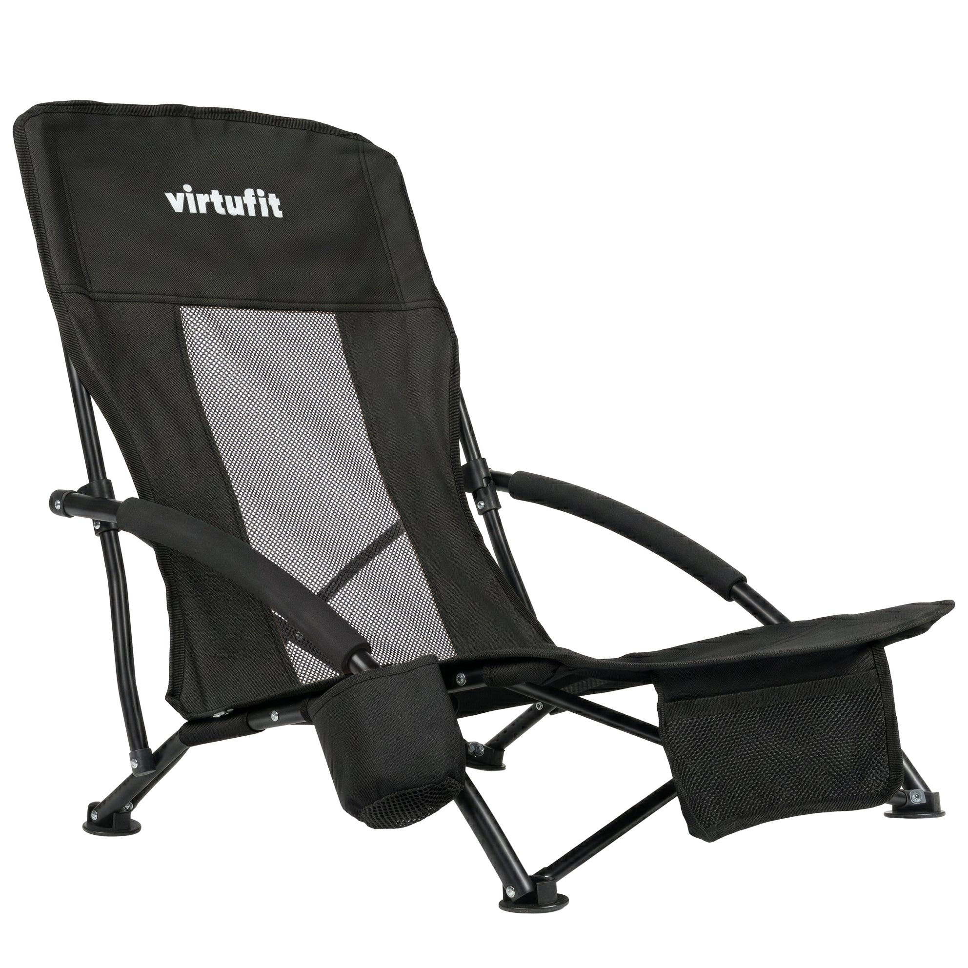 VirtuFit Chaise de plage pliable - Noir