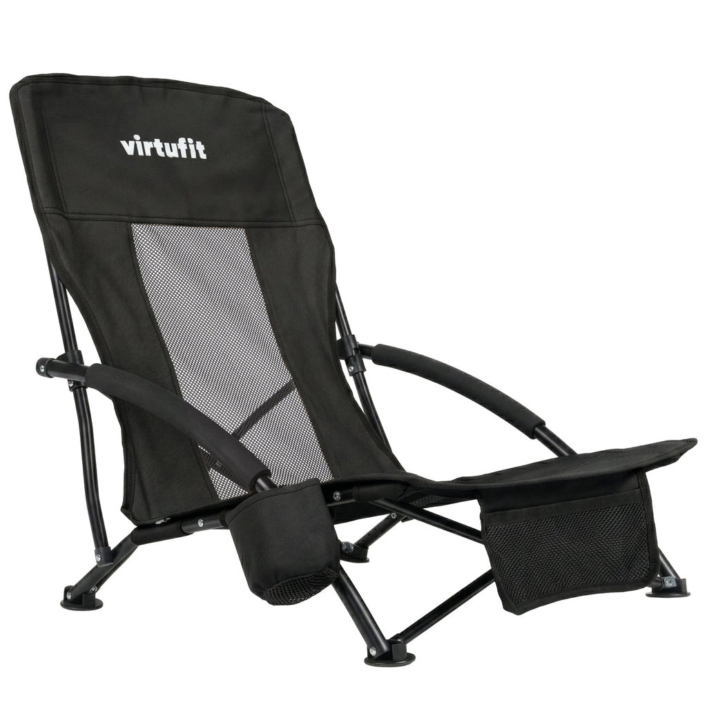 VirtuFit Chaise de plage pliable - Noir - Tweedekans