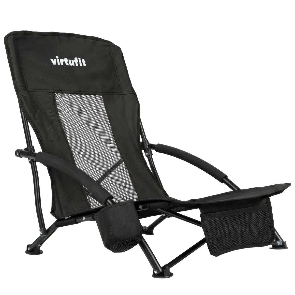 VirtuFit Chaise de plage pliable - Noir - Tweedekans