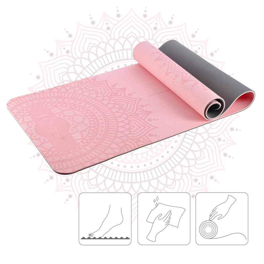 HMS Tapis de Yoga - Rose - 12 mm