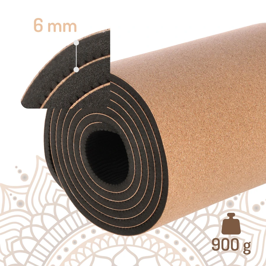 HMS Yoga Mat Kurk - Bruin - 6 mm