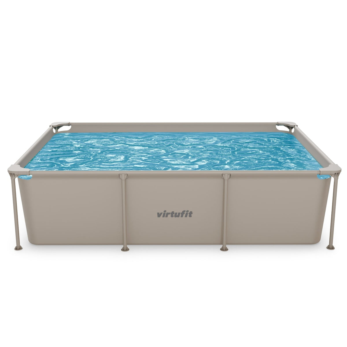 Piscine Rectangulaire VirtuFit - Beige - 260 x 180 x 66 cm - Tweedekans