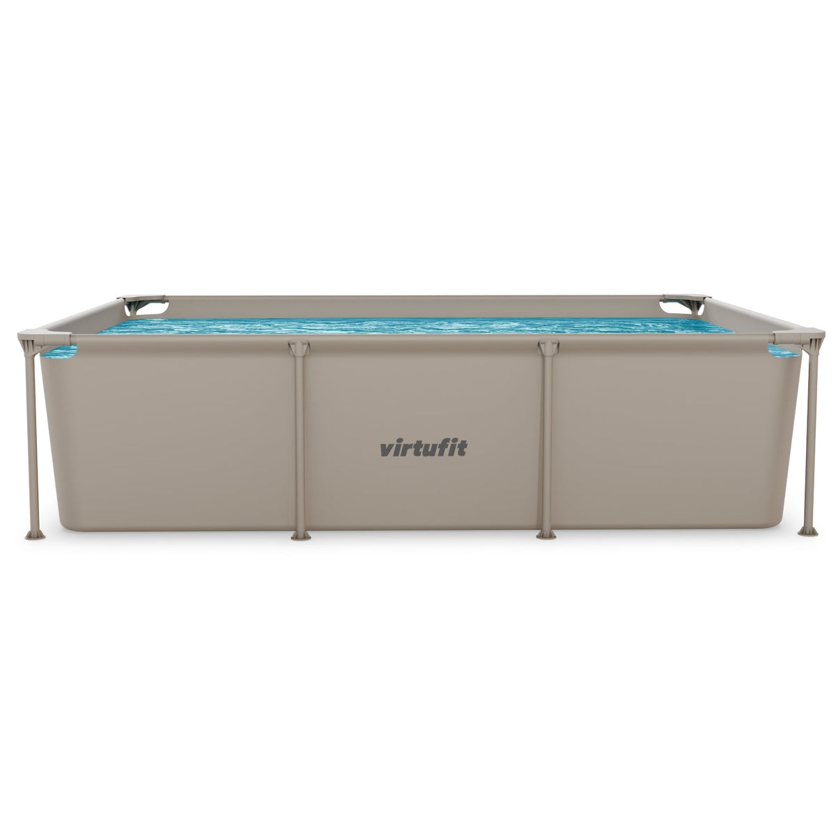 VirtuFit Rechthoekig Zwembad - 260 x 180 x 66 cm - Beige - Inclusief Filterpomp - Tweedekans