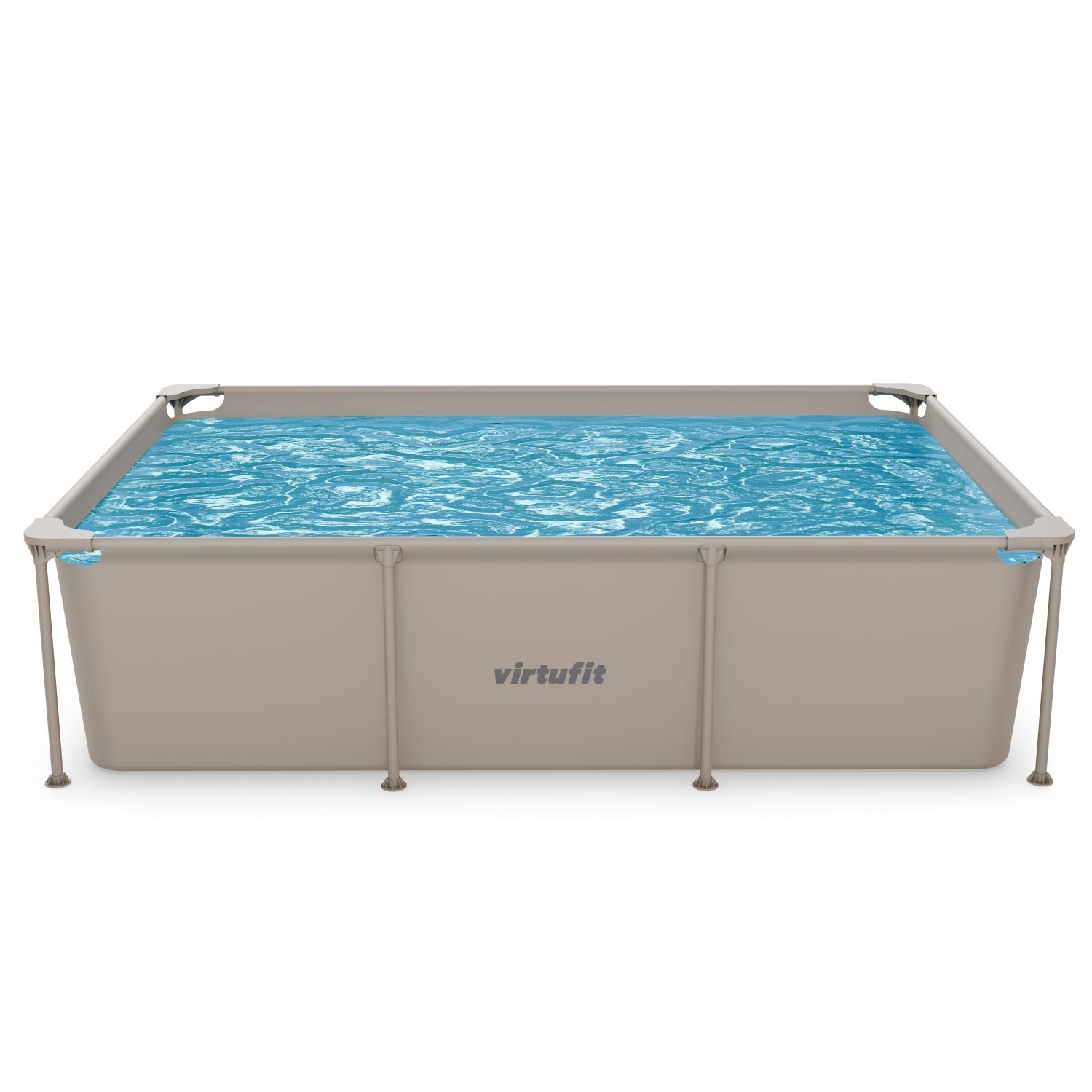 Piscine Rectangulaire VirtuFit - 260 x 180 x 66 cm - Beige - Pompe de filtration incluse