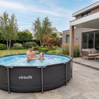 VirtuFit Rond Zwembad - Ø305 x 76 cm - Antraciet - Inclusief Filterpomp