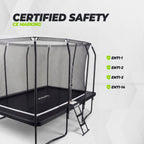 VirtuFit Trampoline Rectangulaire Premium avec Filet de Sécurité - Noir - 213 x 305 cm - Tweedekans