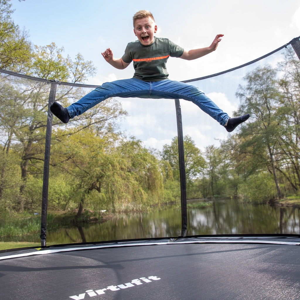 VirtuFit Premium Trampoline met Veiligheidsnet - Zwart - 366 cm