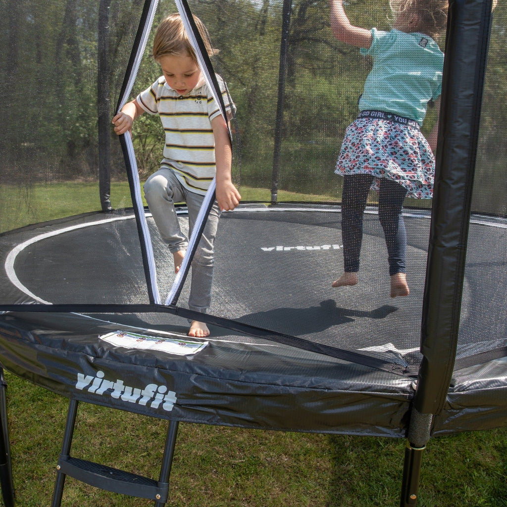 VirtuFit Premium Trampoline met Veiligheidsnet - Zwart - 366 cm