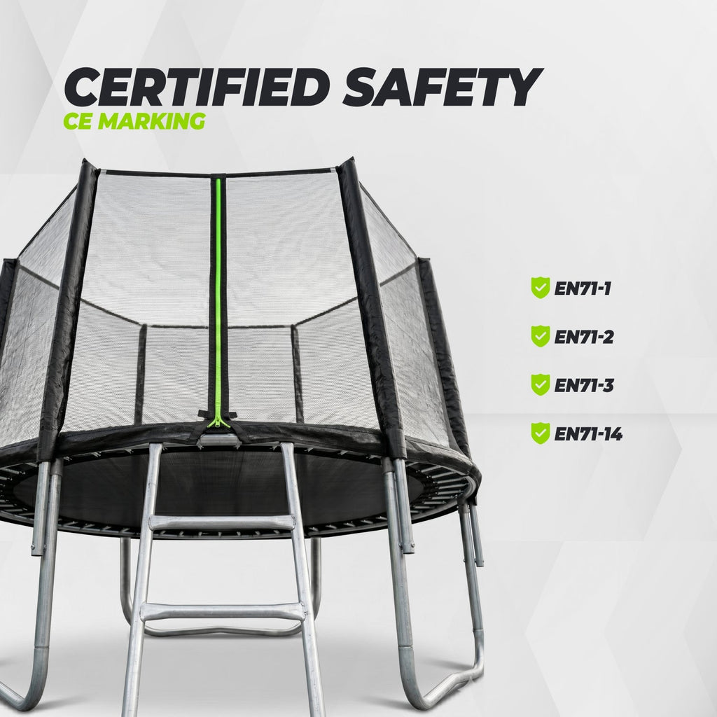 Trampoline VirtuFit avec filet de sécurité - Noir - 305 cm - Tweedekans