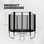 Trampoline VirtuFit avec filet de sécurité - Noir - 305 cm - Tweedekans