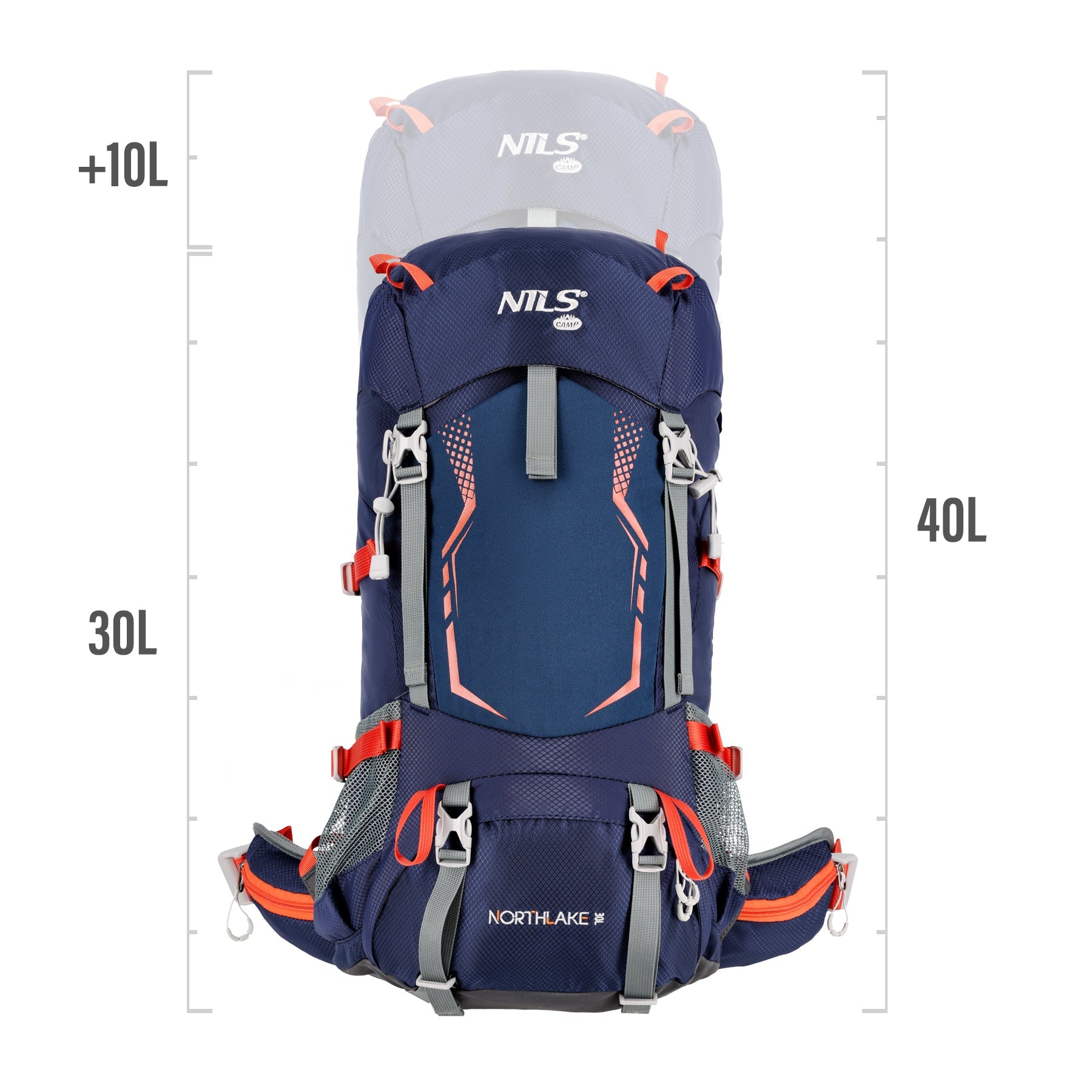 NILS Camp Northlake Rugzak - Donkerblauw - 30L + 10L
