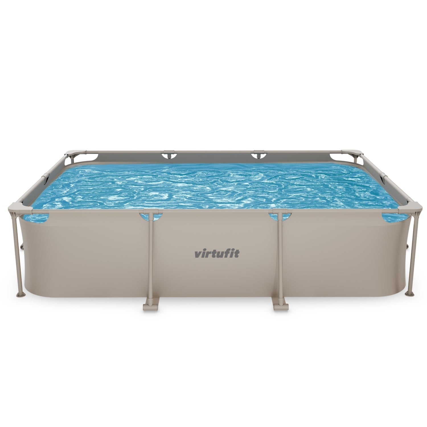 VirtuFit Rechthoekig Zwembad - 300 x 210 x 66 cm - Beige - Inclusief Filterpomp