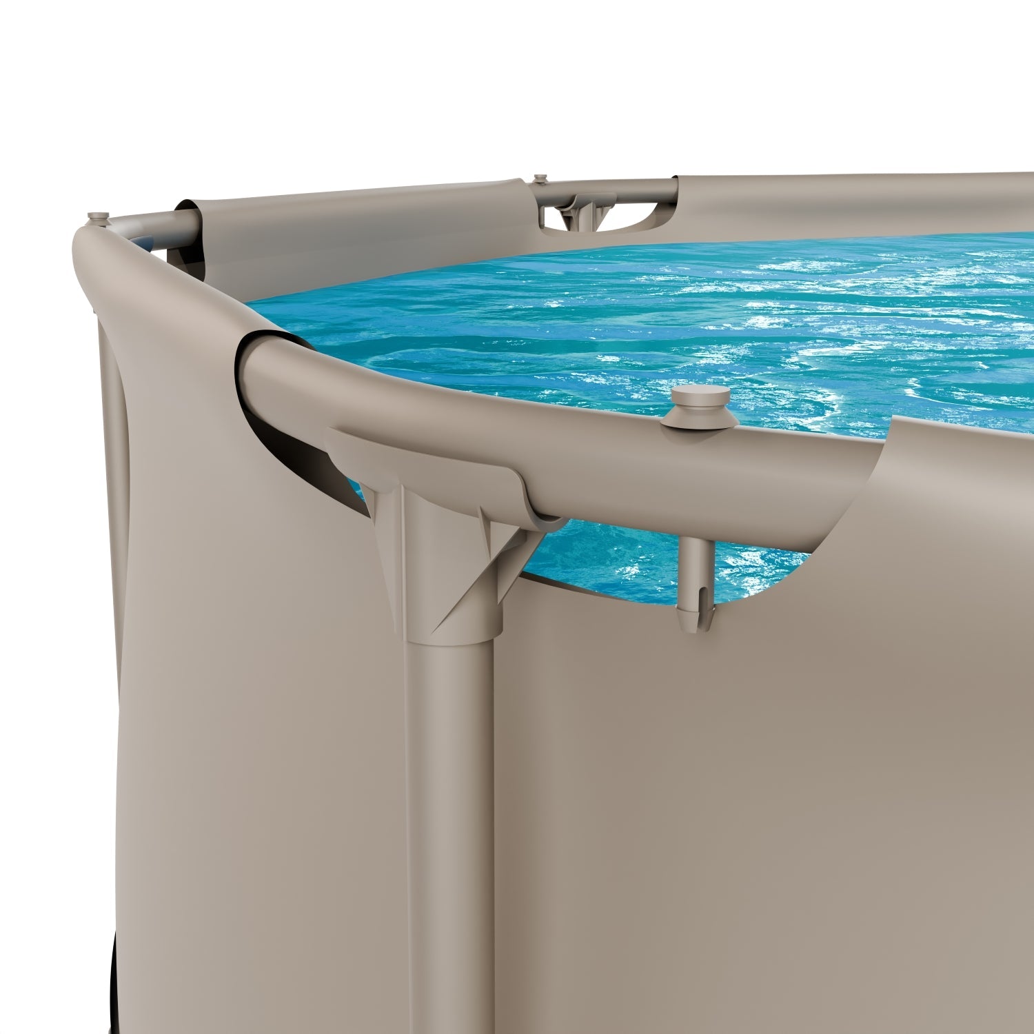 VirtuFit Rond Zwembad - Ø244 x 76 cm - Beige - Inclusief Filterpomp