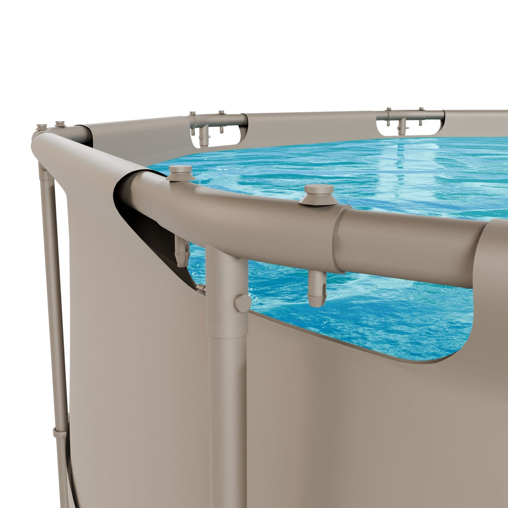 VirtuFit Rond Zwembad - Ø305 x 76 cm - Beige - Inclusief Filterpomp