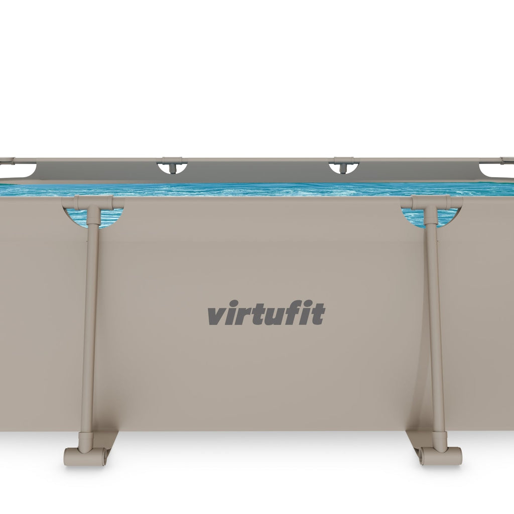 VirtuFit Rechthoekig Zwembad - 300 x 210 x 66 cm - Beige - Inclusief Filterpomp - Tweedekans