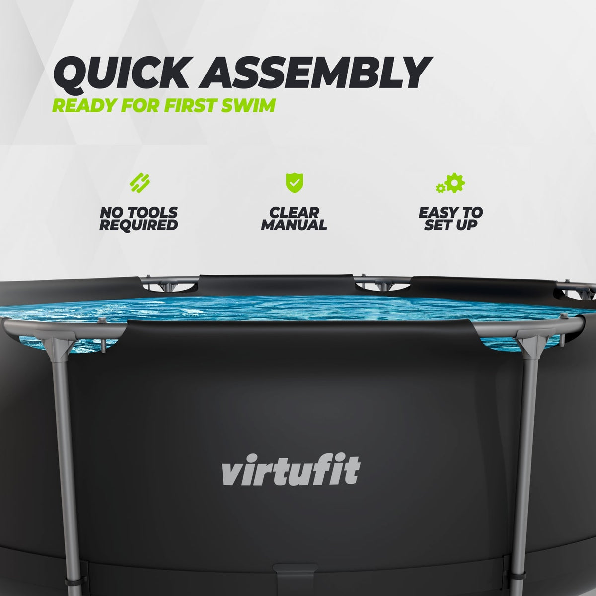 Piscine Ronde VirtuFit - Ø244 x 76 cm - Anthracite - Tweedekans
