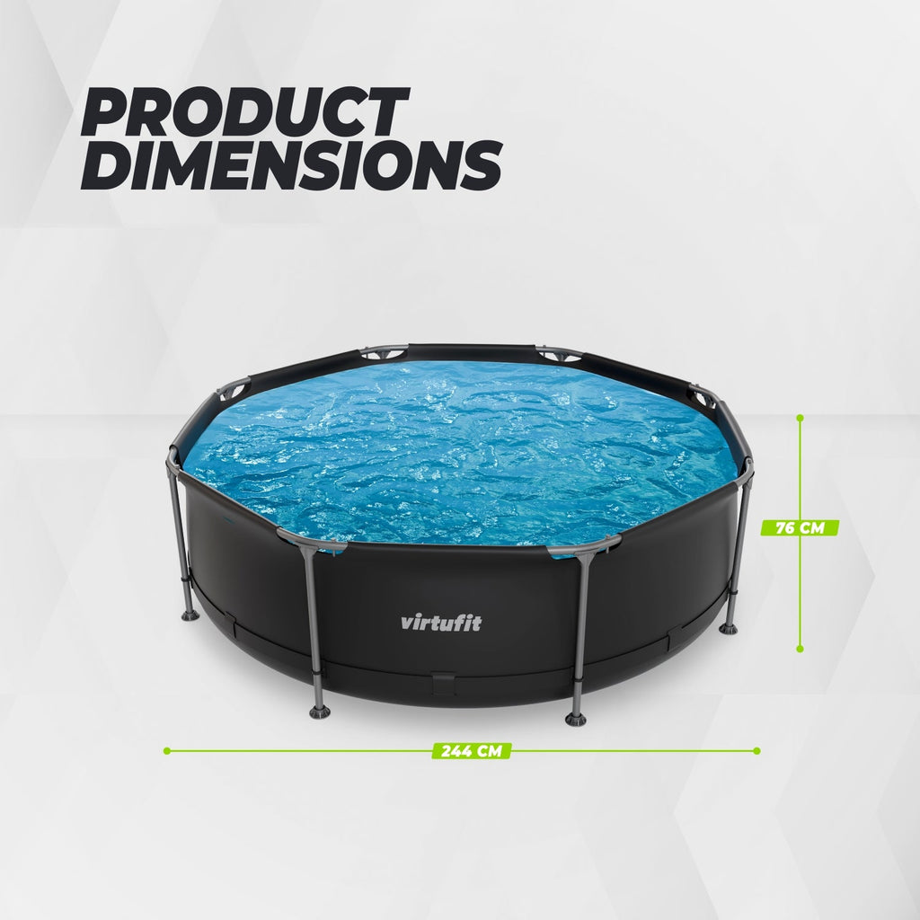 Piscine Ronde VirtuFit - Ø244 x 76 cm - Anthracite - Tweedekans