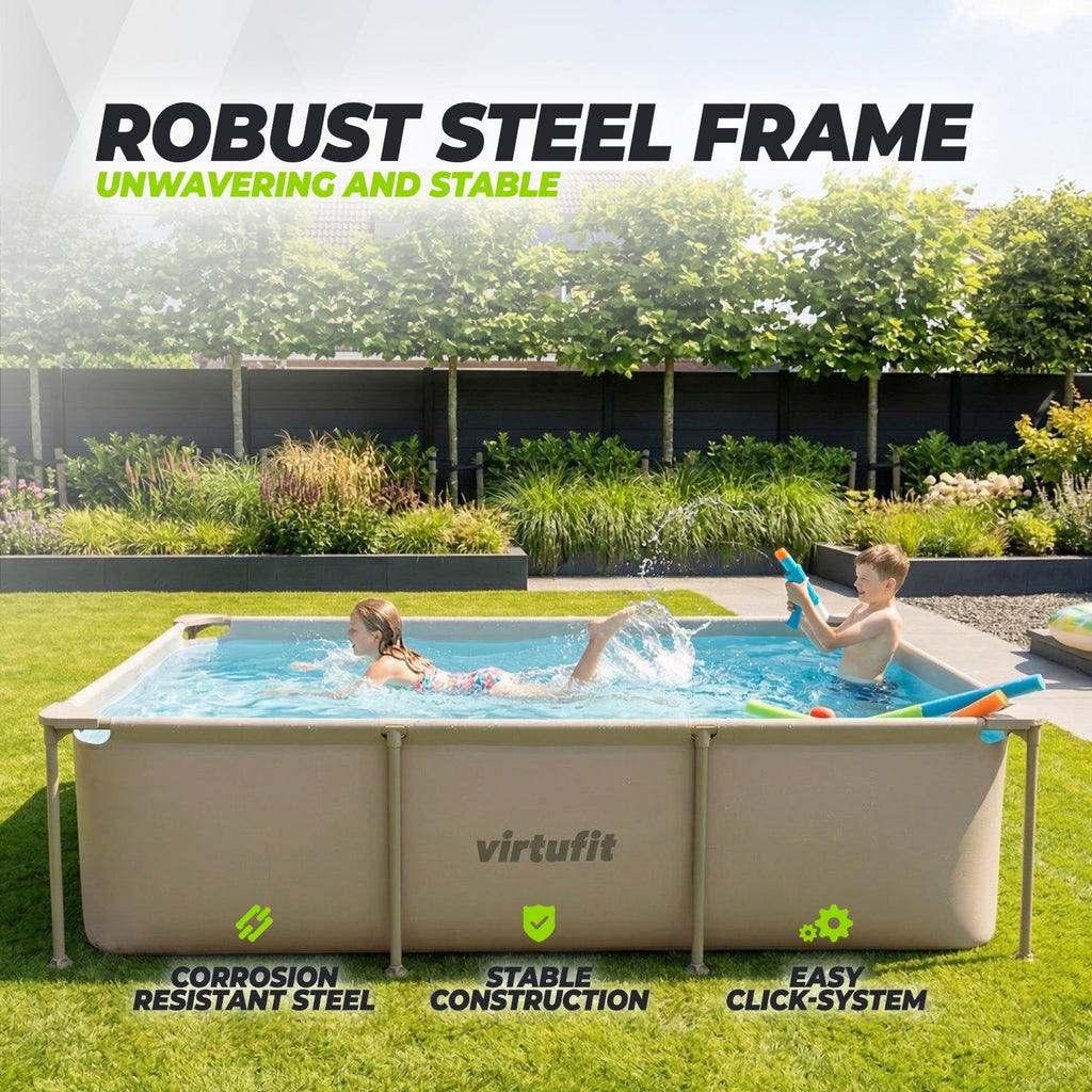 Piscine Rectangulaire VirtuFit - Beige - 260 x 180 x 66 cm
