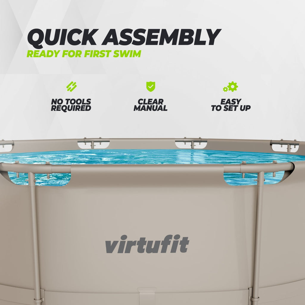 Piscine Ronde VirtuFit - Ø366 x 100 cm - Beige