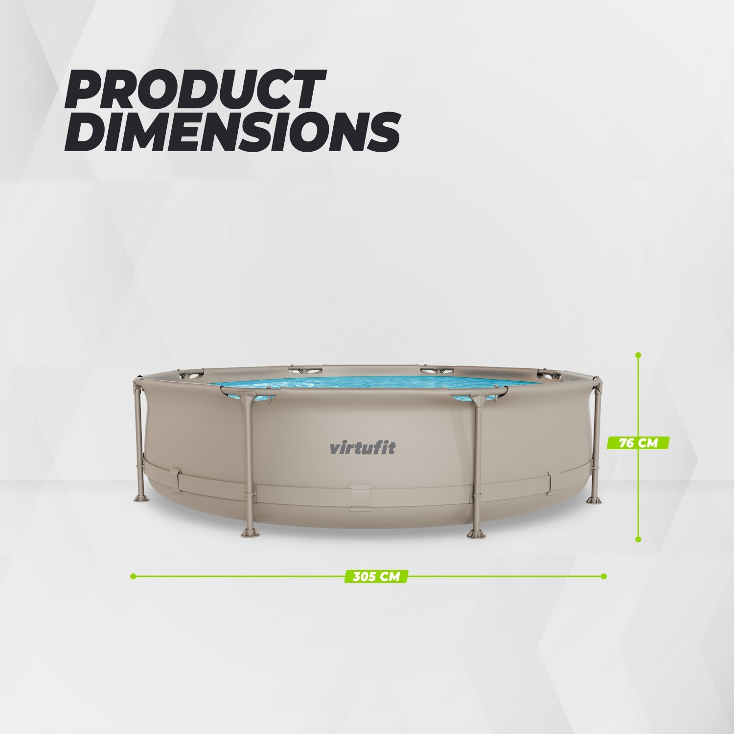 Piscine Ronde VirtuFit - Ø305 x 76 cm - Beige