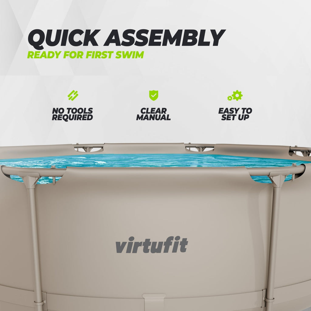 Piscine Ronde VirtuFit - Ø244 x 76 cm - Beige - Tweedekans